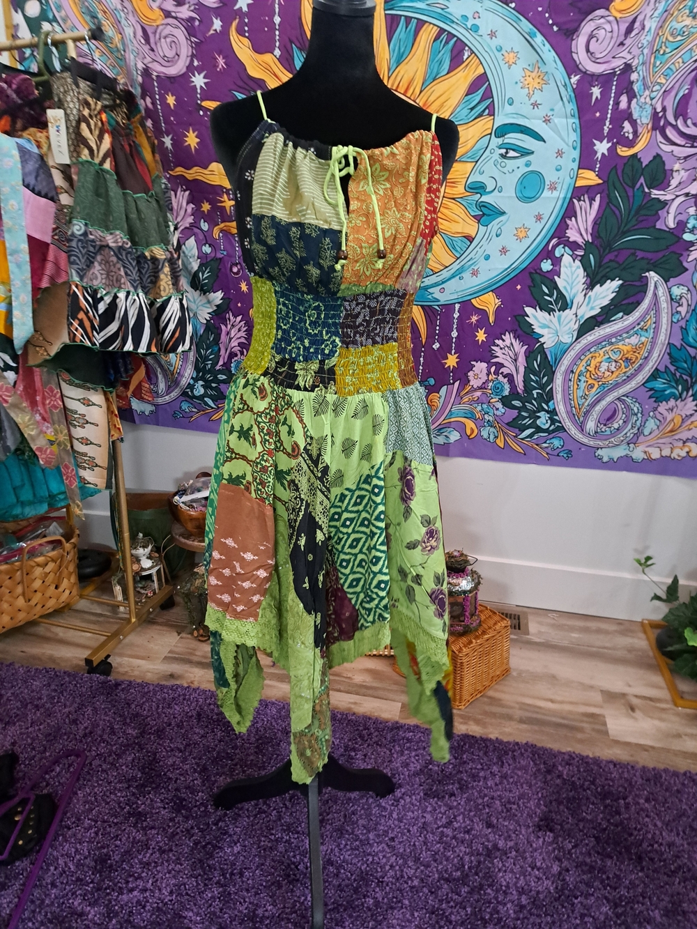 Meadowspell Fairy Festival Outfit | Patchwork Dress, Utility Belt, Crystal Tiara